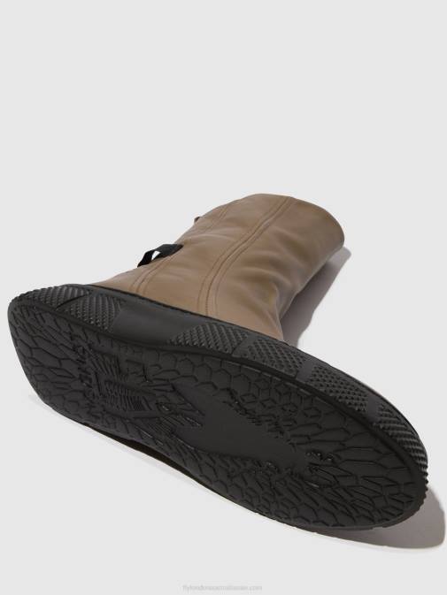 TAUPE (BLACK SOLE) XX0D60 Zip Up Ankle Boots ESEN485 Fly London Women