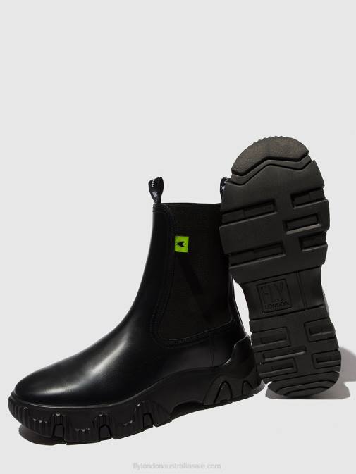 TUNDER BLACK XX0D159 Chelsea Ankle Boots FATY885 Fly London Women