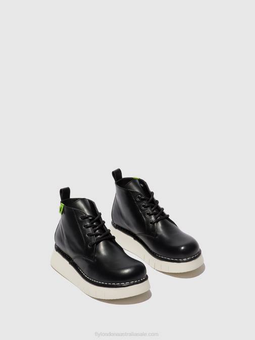 TUNDER BLACK XX0D167 Lace-up Ankle Boots IDDA244 Fly London Women