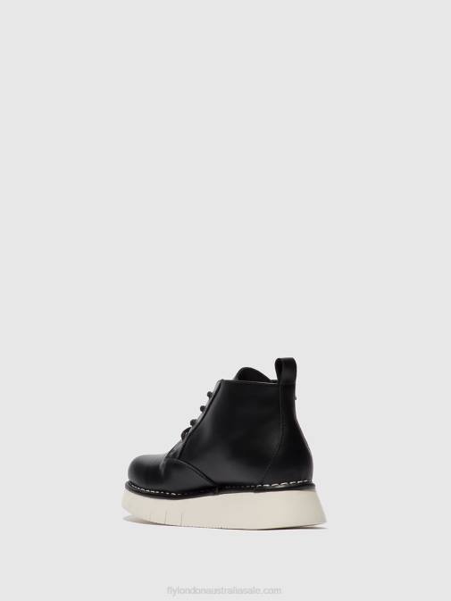 TUNDER BLACK XX0D167 Lace-up Ankle Boots IDDA244 Fly London Women