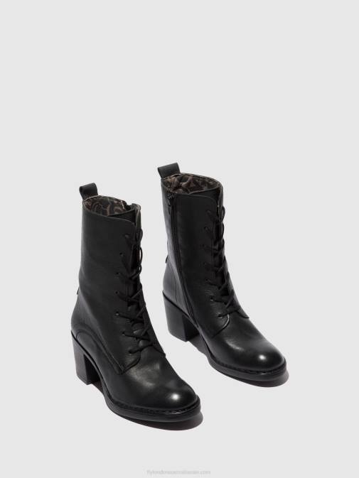 VERONA BLACK XX0D208 Lace-up Ankle Boots BLYA070 Fly London Women
