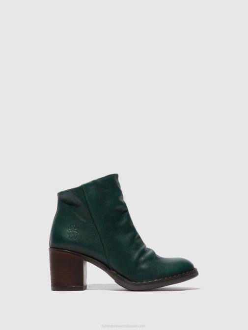 VERONA GREEN FOREST XX0D186 Zip Up Ankle Boots BELL061 Fly London Women