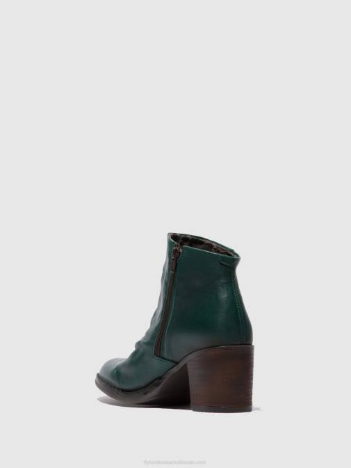 VERONA GREEN FOREST XX0D186 Zip Up Ankle Boots BELL061 Fly London Women