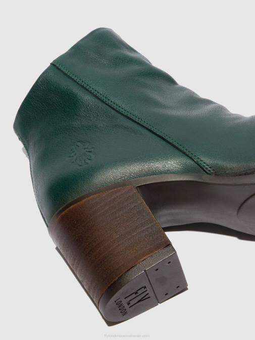 VERONA GREEN FOREST XX0D186 Zip Up Ankle Boots BELL061 Fly London Women