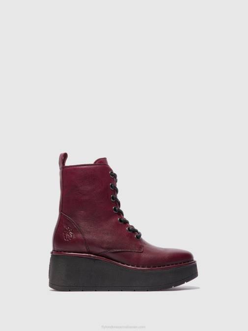 VERONA WINE XX0D201 Lace-up Ankle Boots HEPE239 Fly London Women