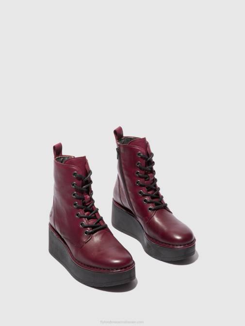VERONA WINE XX0D201 Lace-up Ankle Boots HEPE239 Fly London Women