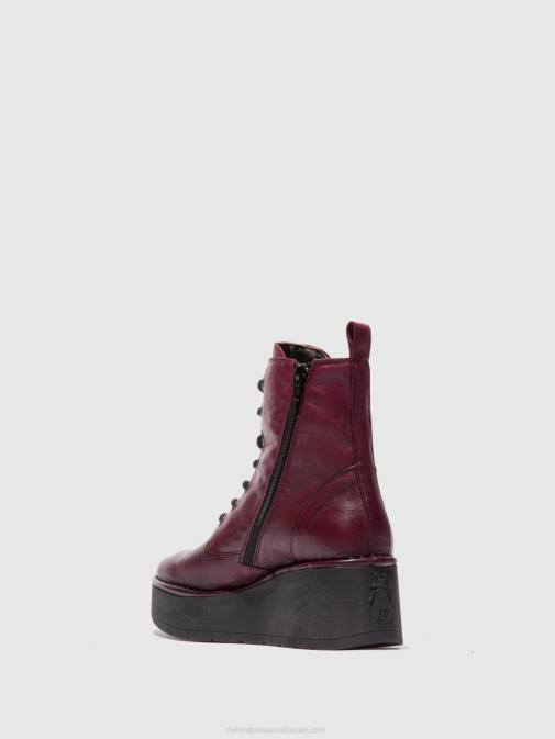 VERONA WINE XX0D201 Lace-up Ankle Boots HEPE239 Fly London Women