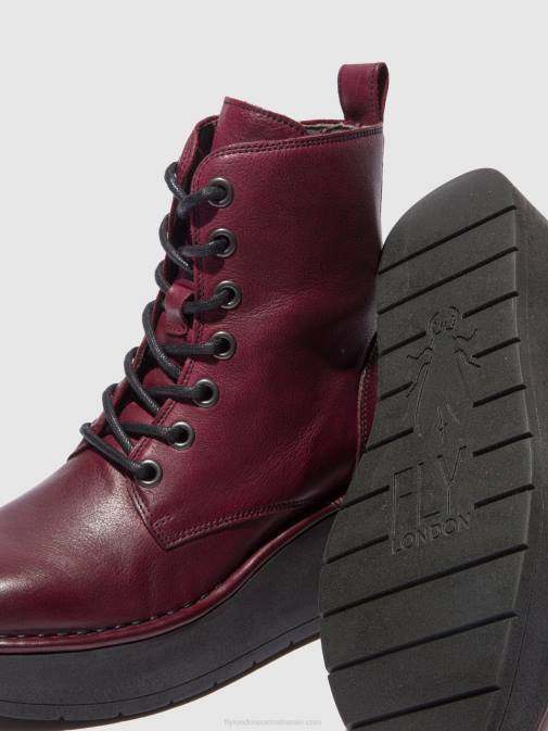 VERONA WINE XX0D201 Lace-up Ankle Boots HEPE239 Fly London Women