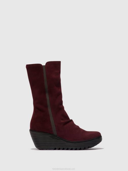 WINE/DIESEL XX0D26 Zip Up Ankle Boots YEMY408 Fly London Women