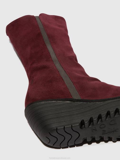 WINE/DIESEL XX0D26 Zip Up Ankle Boots YEMY408 Fly London Women