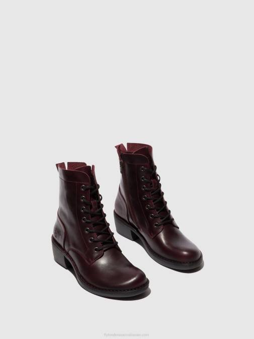 WINE XX0D100 Lace-up Ankle Boots MILU044 Fly London Women