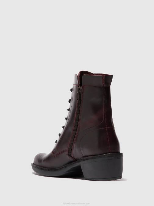 WINE XX0D100 Lace-up Ankle Boots MILU044 Fly London Women