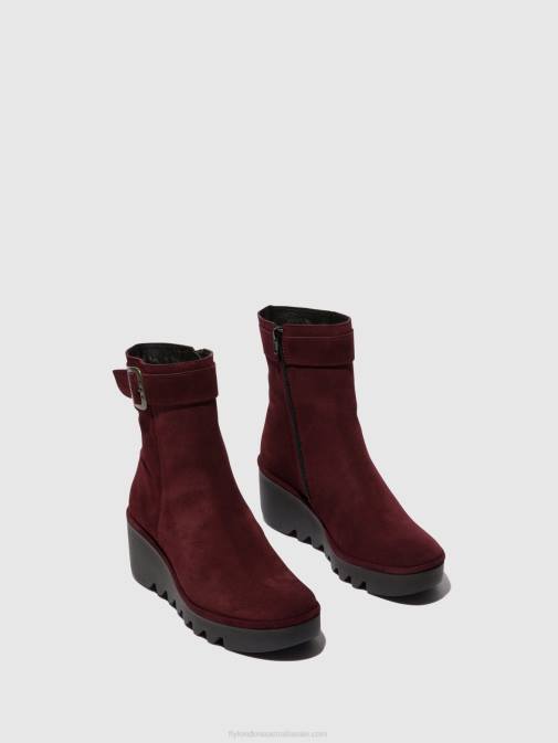 WINE XX0D62 Zip Up Ankle Boots BEPP396 Fly London Women