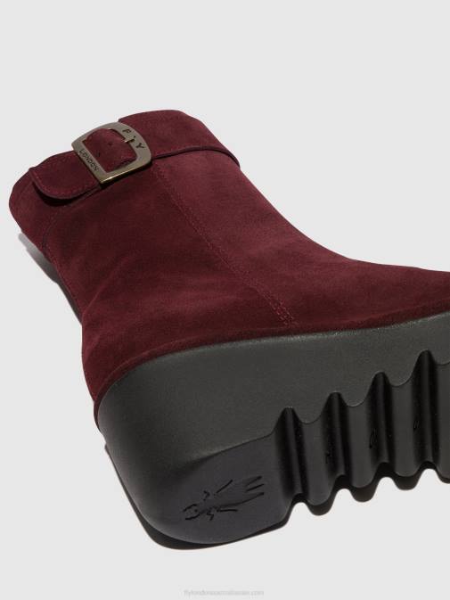 WINE XX0D62 Zip Up Ankle Boots BEPP396 Fly London Women