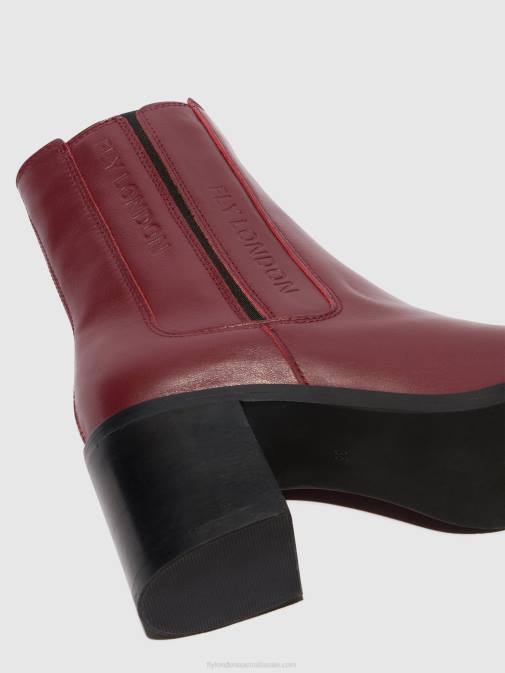 WINE XX0D72 Zip Up Ankle Boots AMEL913 Fly London Women