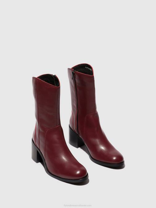 WINE XX0D75 Zip Up Ankle Boots ASTA914 Fly London Women