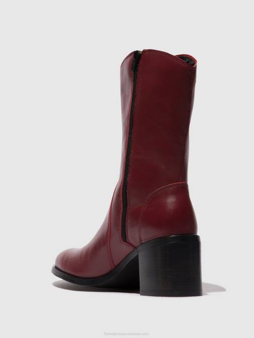 WINE XX0D75 Zip Up Ankle Boots ASTA914 Fly London Women