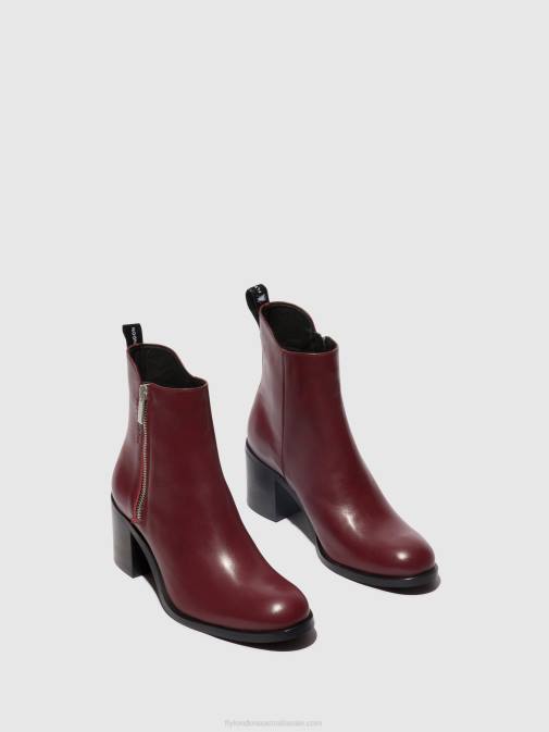 WINE XX0D80 Zip Up Ankle Boots ADER912 Fly London Women