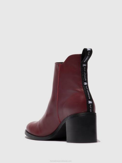 WINE XX0D80 Zip Up Ankle Boots ADER912 Fly London Women