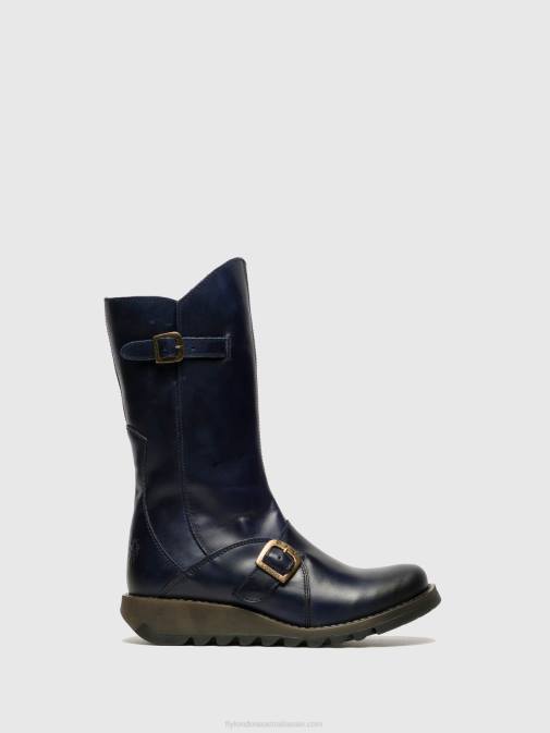BLUE XX0D351 Buckle Boots MES 2 Fly London Women