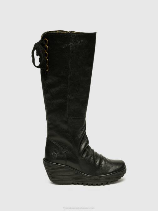 BLACK XX0D355 Knee-High Boots YUST Fly London Women