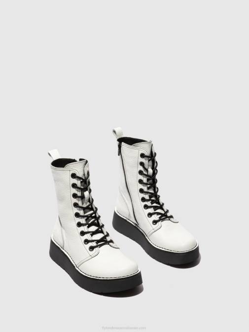 RIO WHITE(BLACK ST) XX0D321 Lace-up Boots RAMI043 Fly London Women