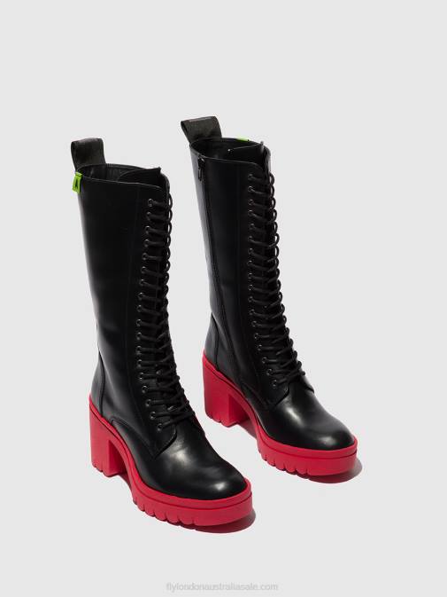 TUNDER BLACK (RED SOLE) XX0D315 Lace-up Boots TALY884 Fly London Women