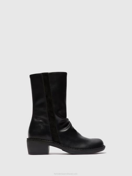 BLACK/BLACK XX0D299 Zip Up Boots MECY092 Fly London Women