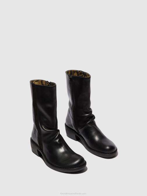 BLACK/BLACK XX0D299 Zip Up Boots MECY092 Fly London Women