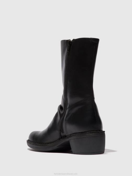 BLACK/BLACK XX0D299 Zip Up Boots MECY092 Fly London Women