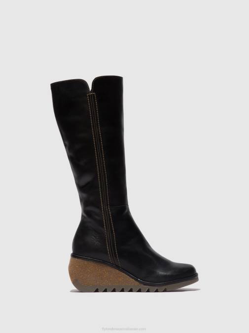 BLACK XX0D287 Zip Up Boots NARY328 Fly London Women