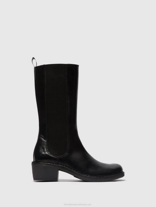 BLACK XX0D307 Zip Up Boots MADA081 Fly London Women