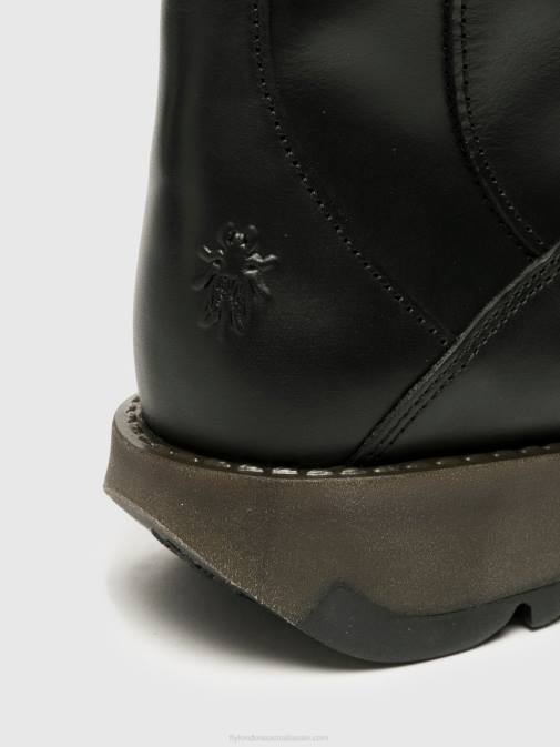 BLACK XX0D353 Zip Up Boots MOL 2 Fly London Women