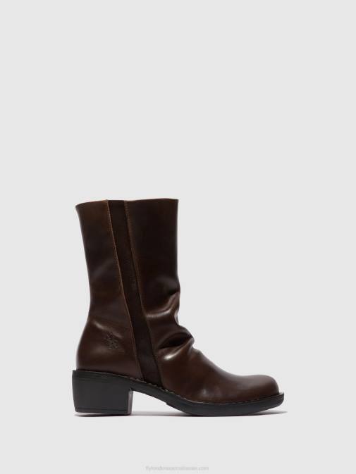 DK.BROWN/EXPRESSO XX0D301 Zip Up Boots MECY092 Fly London Women