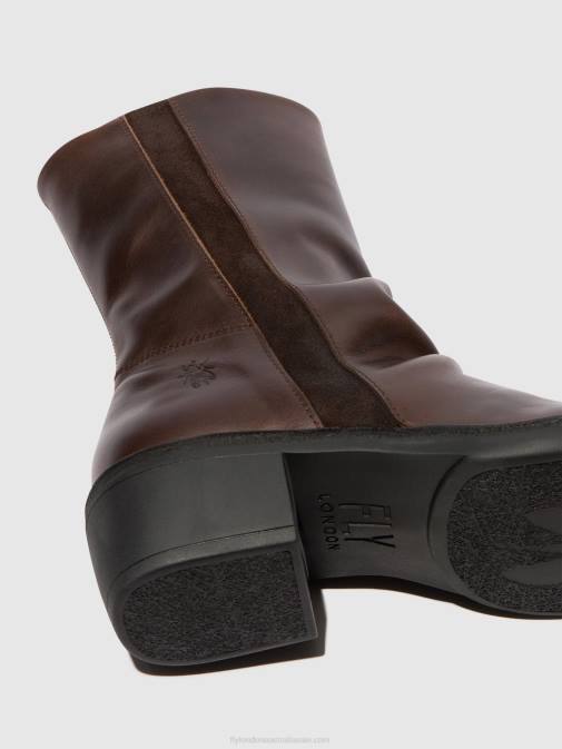 DK.BROWN/EXPRESSO XX0D301 Zip Up Boots MECY092 Fly London Women