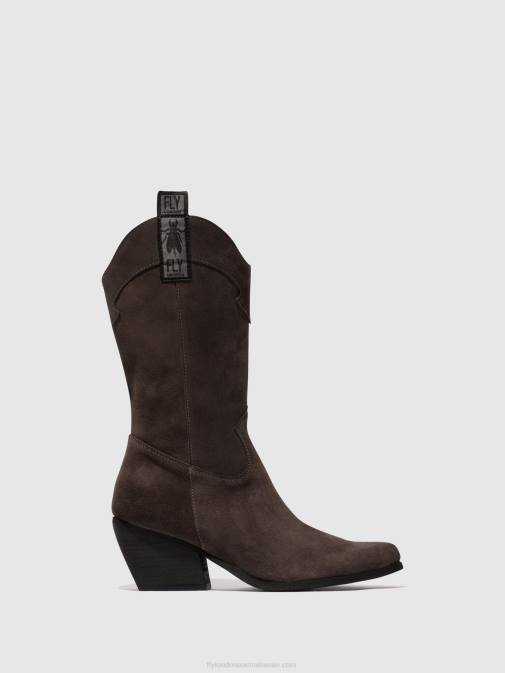 GREY XX0D294 Zip Up Boots TEKE906 Fly London Women