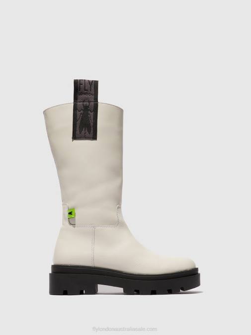 NAOMI OFFWHITE XX0D311 Zip Up Boots JALO882 Fly London Women