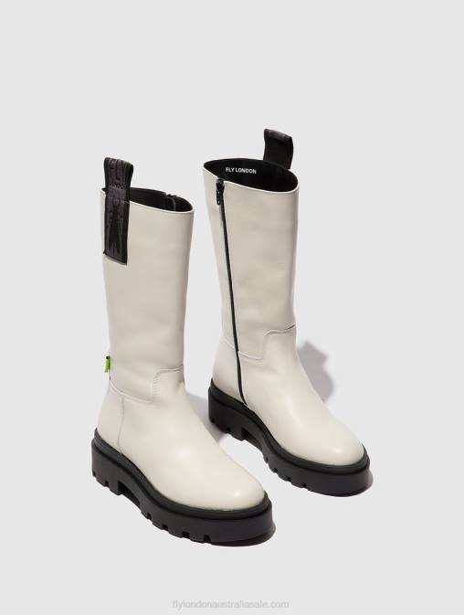 NAOMI OFFWHITE XX0D311 Zip Up Boots JALO882 Fly London Women