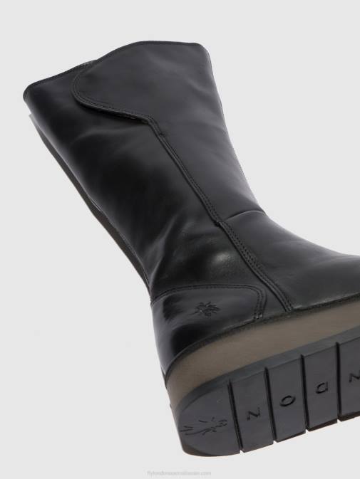 RUG BLACK XX0D339 Zip Up Boots RHEA042 Fly London Women