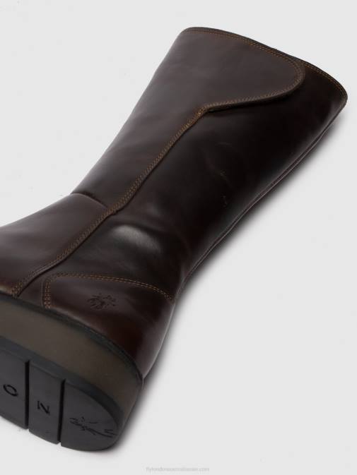 RUG DK. BROWN XX0D341 Zip Up Boots RHEA042 Fly London Women