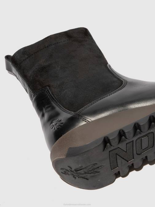 RUG/OILSUEDE BLACK XX0D319 Zip Up Boots SAUK794 Fly London Women