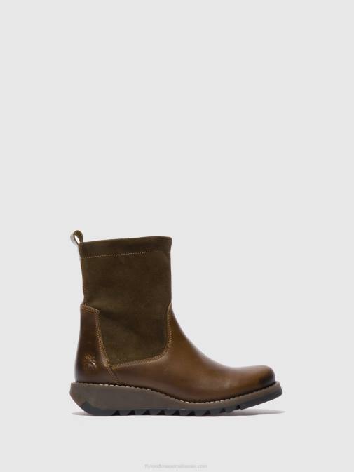 RUG/OILSUEDE OLIVE/SLUDGE XX0D318 Zip Up Boots SAUK794 Fly London Women