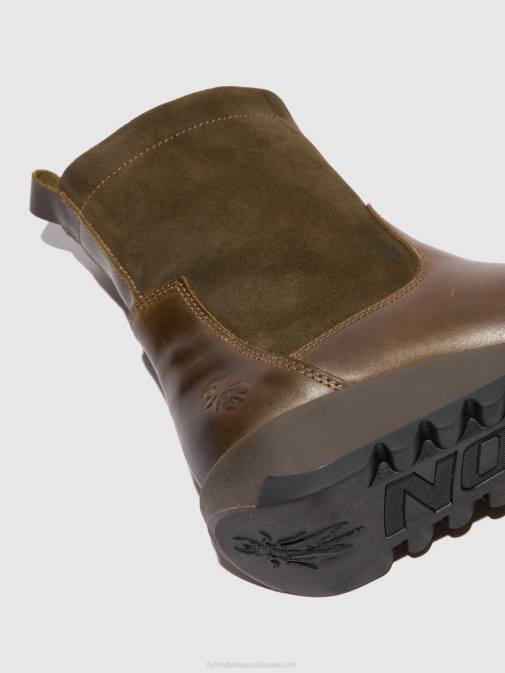 RUG/OILSUEDE OLIVE/SLUDGE XX0D318 Zip Up Boots SAUK794 Fly London Women