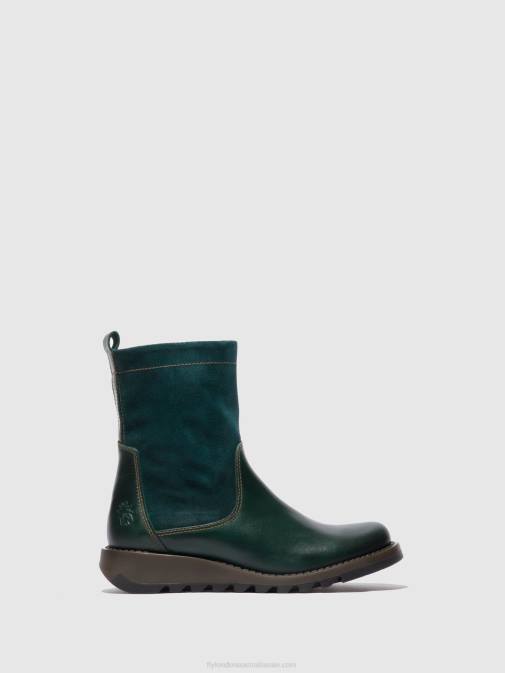RUG/OILSUEDE PETROL XX0D316 Zip Up Boots SAUK794 Fly London Women