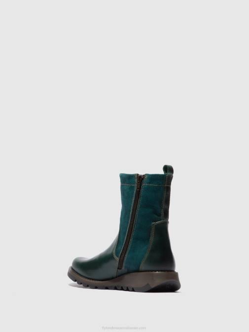 RUG/OILSUEDE PETROL XX0D316 Zip Up Boots SAUK794 Fly London Women