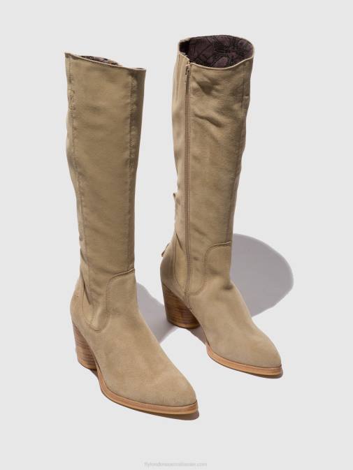 SUEDE CREME XX0D326 Zip Up Boots AMES826 Fly London Women