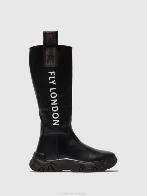TUNDER BLACK XX0D312 Zip Up Boots FEBE886 Fly London Women
