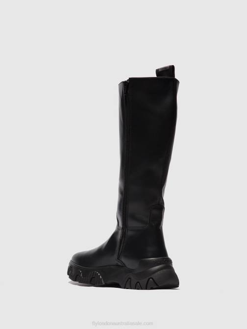 TUNDER BLACK XX0D312 Zip Up Boots FEBE886 Fly London Women