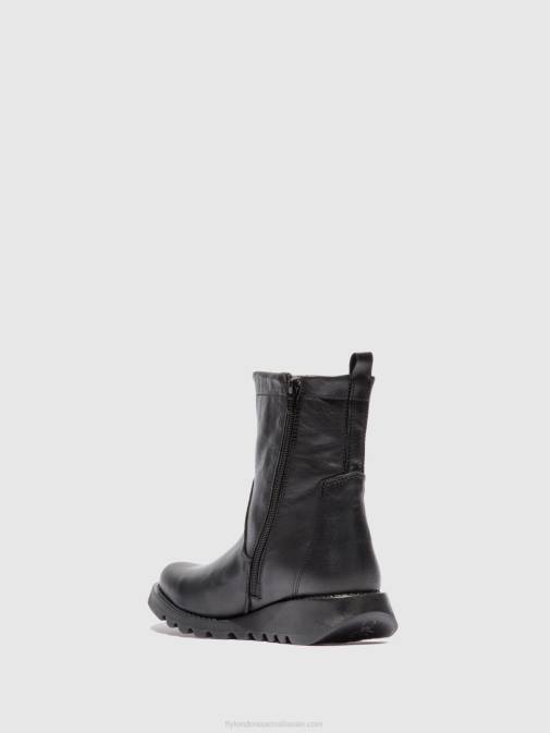 VELVET BLACK(BLACK) XX0D317 Zip Up Boots SAUK794 Fly London Women