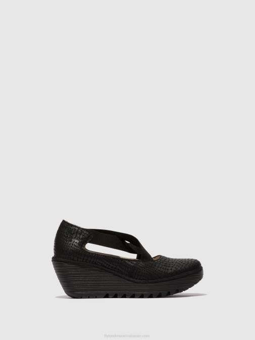 BLACK XX0D684 Elasticated Shoes YOLY402 Fly London Women
